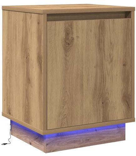vidaXL Nachttisch Artisan-Eiche 39 x 34,5 x 50 cm Holzwerkstoff, Moderne Schlafzimmer, kompakter Nachttisch, rechteckiger Nachtschrank, nützliche Ablage