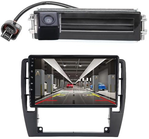 9 Zoll CarPlay Bildschirm+Rückfahrkamera für VW Passat Sharan Multivan T5 Seat Alhambra Cordoba, Autoradio mit A-pple CarPlay & Android Auto, IPS Touch Screen, GPS Navigation, Bluetooth, Mirror Link
