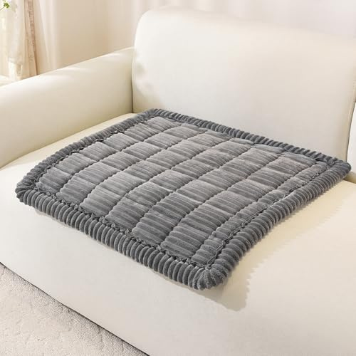 Royhom Thick Sofa Cover, Soft Settee Covers for Dogs, Grey, 70x70cm | Non Slip Couch Cover, Warm Fuzzy Sofa Protectors from Pets, Washable, Furniture Slipcovers
