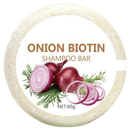 Onion Biotin Shampoo Bar, Zwiebel Rosemarin Shampoo Bar, Tiefenreinigungsshampoo, Haarwachstum Beschleunigen, Onion Rosemary Haarseife, Tiefenreinigung und Hydratisierung, Für alle Haartypen