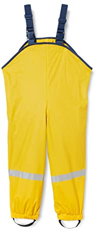 Playshoes Pantaloni Fango, Salopette Antipioggia, Sfoderati, Unisex - Bambini e ragazzi, Giallo, 98