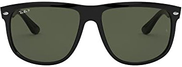 Ray-Ban Herren Rb4147 Rechteckig Sonnenbrille, Black Frame/ Crystal Green Lens