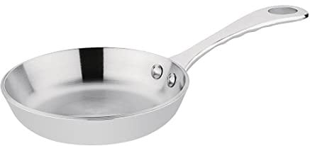 Vogue Tri Wall Mini Frying Pan 10 cm/120 ml, Stainless Steel & Aluminium, Induction Compatible Frying Pan, Suitable for All Cooking Surfaces, Dishwasher Safe, GG027