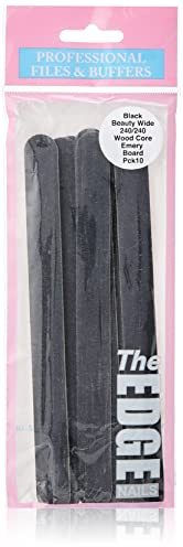 The Edge Black Beauty 240/240 Grit Nail File (10 Pack)