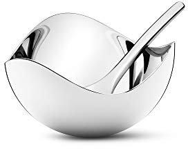 Georg Jensen Salz Sellar Mit Löffel, Edelstahl, Stainless Steel 11.7 x 13 x 5.1 cm