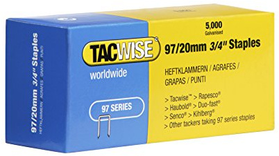 Tacwise 0304 Type 97 / 20 mm Galvanised Narrow Crown Staples, Pack of 5000