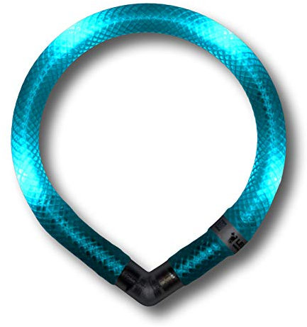 LEUCHTIE® Mini Leuchthalsband Hund batteriebetrieben, wasserdichtes LED Halsband, Leuchtband für Hunde 50 h Leuchtdauer, enorm hell für kleine Hunde, türkis Größe 30