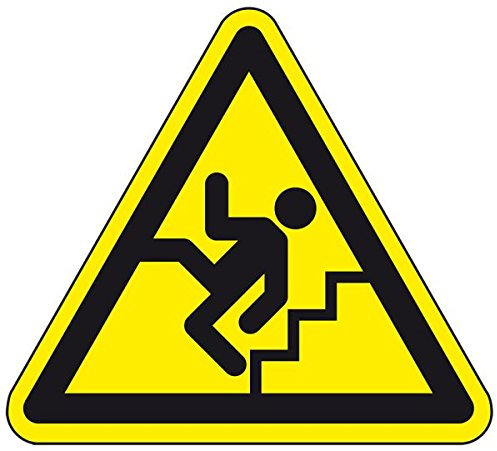 LEMAX® Warnschild Vorsicht Treppe, praxisbewährt, Kunststoff, SL 200mm