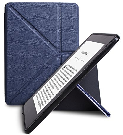 walnew Etui en PU cuir, ultra Slim Smart Cover pour New Kindle Voyage 15,2 cm Libération (Novembre 2014), avec fonction veille automatique magnétique (Origami cover) - Darkblue