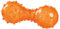 TRIXIE Snack-Hantel für Hunde, 34930, orange, 12 cm, Gummi, befüllbar mit Snacks, zwei Öffnungen