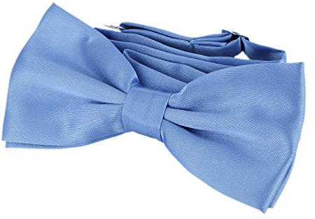 DonDon Edle jeansblaue Fliege bzw. Schleife mit Haken - bereits gebunden und verstellbar
