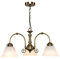 Elegant Diner Ceiling 3 Light Pendant - Antique Brass - Alabaster Glass