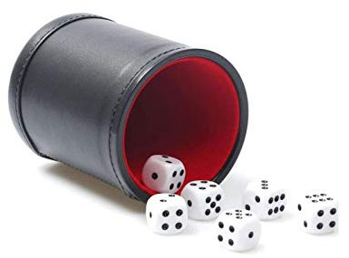 Würfelbecher aus Kunstleder mit Samt innen, leise im Schütteln, für Liars Würfel, Farkle Yahtzee Brettspiele