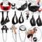 C.P. Sports Dip Gürtel/Bauchtrainingsschlaufen/Kopf- und Nackentrainer, Bodybuilding Fitness Gewichtheben Gym Equipment Sport Zubehör (Dip Gürtel Standard schwarz)