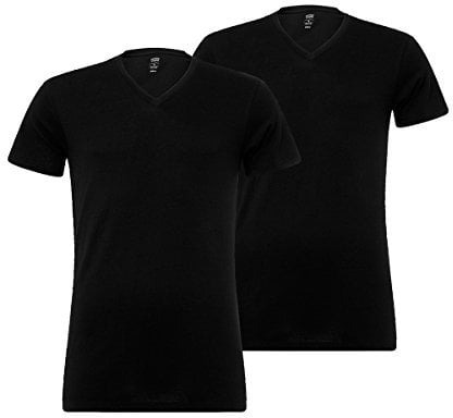 Levi's Men's Levis Men's V-neck 2p T Shirt, Black (Jet Black 884), S UK