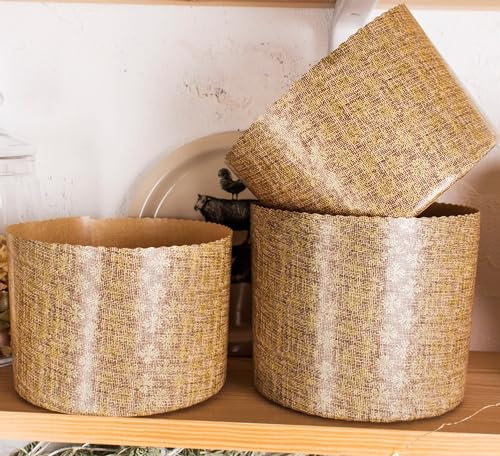 15 oz Panettone Paper Mold Large | 12 Pack | Non Stick Panetonne Mold Panettone Pan - W 5.05 x H 4 in - Easter Bread Mold Pascha Mold Panettone Molds for Baking Panetone Moulds Panettone Baking Pan