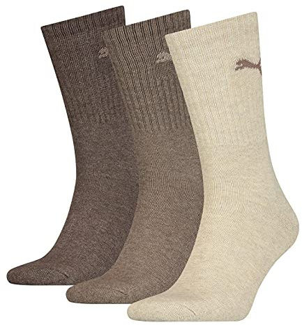PUMA Mixte Crew Chaussettes, Marron, 39-42 EU