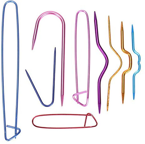 Kabelstichhalter, gemischte Farben, Aluminium-Kabelnadeln, Maschenhalter, Sicherheitsnadel, Brosche, Weben, Nadel, Pullover, Strickwerkzeug für DIY Stricken, Handwerk, 9 Stück
