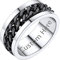 PROSTEEL Herren personalisiert Spinner Ring Hip Hop Bandring Größe 52 Simpel Punk Stil zweifarbig Band Ring mit schwarzer Kette Inlay drehbarer Ring Modeschmuck Accessoire für Frauen Mädchen