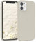 EAZY CASE Premium Silikon Handyhülle kompatibel mit iPhone 12 Mini, Slimcover mit Kameraschutz und Innenfutter, Silikonhülle, Schutzhülle, Bumper, Handy Case, Hülle, Softcase, Taupe