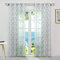 ESLIR Gardinen mit Ösen Vorhänge Transparent Wohnzimmer Ösenschal Modern Fensterschal mit Blätter Muster Voile Grau BxH 140x145cm 1 Stück