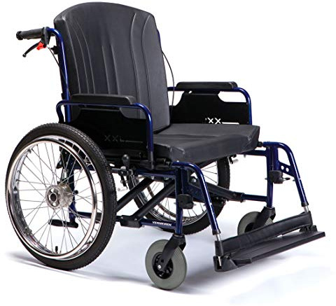 FabaCare Rollstuhl Eclips XXL, Leichtgewichtrollstuhl bis 200 kg, mit Trommelbremse, faltbar, Sitzbreite 70 cm
