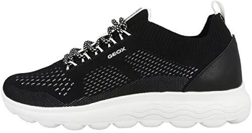 Geox Femme D Spherica A Sneakers, Black, 37 EU