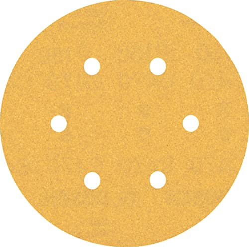 Bosch Professional 50x Carte Abrasive Expert C470 con 6 Fori per Legno Duro, Vernice su Legno, Ø 150 mm, Grana 150, Accessorio Levigatrice Rotoorbitale