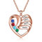 ALBERTBAND Collana Personalizzata in Argento 925 Ciondolo a Cuore con Nomi Incisione Collana per Donna Madre Figlia Regalo per Festa Della Mamma San Valentino (oro rosa-4pietre)