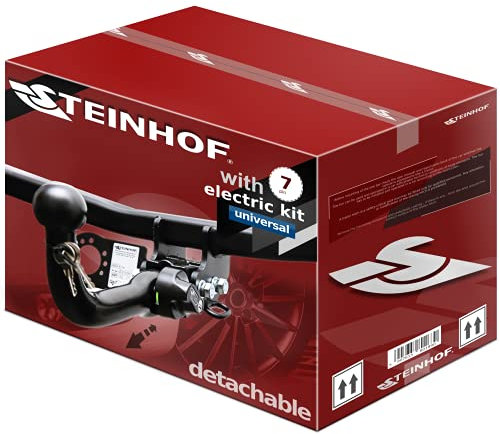 STEINHOF NEU Anhängerkupplung AHK abnehmbar-horizontal kompatibel mit Opel Corsa D Fließheck 3/5-tür 10.2006-2015 mit 7-polig Universal-Elektrosatz