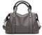 PORRASSO Elegant Handtasche Damen Schultertasche Frauen Henkeltasche Wasserdicht PU Leder Umhängetaschen Arbeit Reise Verabredung Boston Tasche Grau