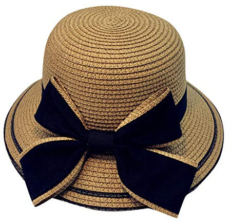 HZMM den Sommer Straw Sun Eltern-Kind-Strandkappen-Bogen-Frauen-Baby-Krempe-Sommer-Kind-Flacher Hut-Mädchen-Baseballmützen Party Sommerhut Strohhut Strandmütze Sonnenhut