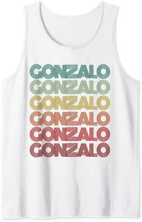 Gonzalo Geburtstags-Namensschild, Retro-Vorname, spanischer Jungen, Namensschild Tank Top