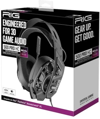 Nacon Rig 500 PRO HA GEN2, Gaming-Headset für PS4/PS5/XBX/XB1/SWITCH/PC, schwarz
