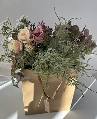 2474U Kunst-Blumenstrauß Bouquet Michelle in der Deko-Tüte 9-TLG.
