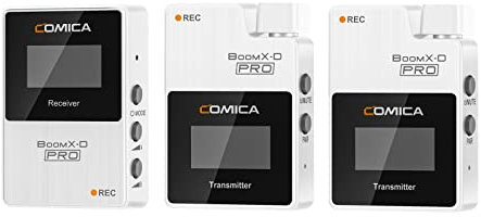 COMICA BoomX-D D2 Pro White 2.4G Dual-Channel On-Board Recording Wireless Lavalier Microphone for Daily Video Shooting, Live Streaming, Interview and Other Scenes