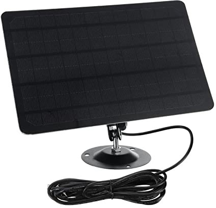 Irfora Panneau solaire micro USB 10 W 6 V 2000 mAh Rotation à 360 degrés étanche Panneau solaire en silicium monocristallin fixé au mur pour caméra USB