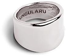 SINGULARU - My Ocean Ring - Messingring mit rhodinierter oder 18 Kt. vergoldeter Oberfläche - Damenschmuck - Made in Europe - Verschiedene Größen und Ausführungen
