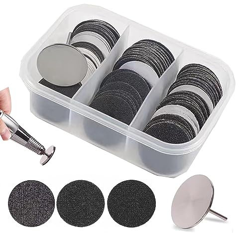 Feet Grinder Schleifpapier, 3 Grobe KörnerHornhautentferner Entferner Harte Haut mit Lager aus rostfreiem Stahl, Fußpflege Hornhautentferner Ersatz Schleifpapier für Rissige Fersen Harte,Tote Haut