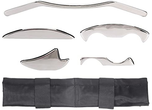 ANKROYU 5 teiliges Schabe Massagewerkzeug Set aus Edelstahl, Medizinisches Gua Sha Kratzset Für Die Weichteiltherapie, Linderung von Arm Und Schultermuskelschmerzen