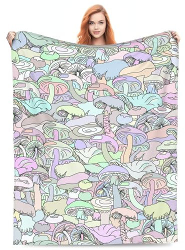 Pilzdecke, superweich, warm, Tier-Flanell, Überwurfdecken für Jungen, Mädchen, Erwachsene, Liebhaber, für Couch, Sofa, Bett, Büro, Geschenke (152,4 x 127 cm)