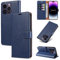 STAWLKA Case for iPhone 13 Pro, Premium PU Leather Flip Magnetic Buckle Wallet Case Kickstand Blocking RFID Shockproof Protective Phone Cover for iPhone 13 Pro - Blue