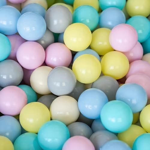 Euro-Plus 100 Ø 6cm BabySicher BPA frei Bälle Für Bällebad Baby Plastikbälle Baby Collection Farbe Mix Made in EU