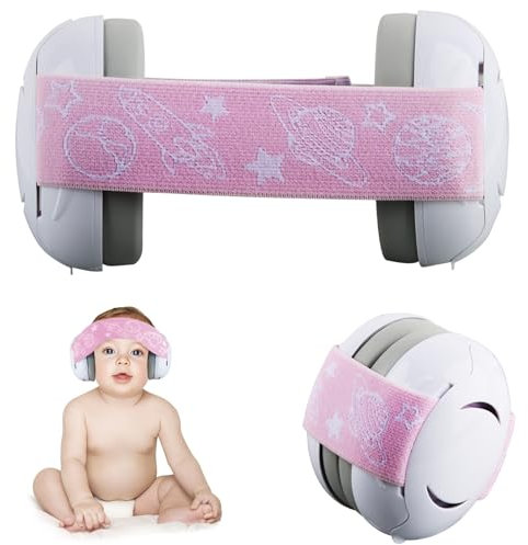 Darryy Cascos Bebe Antiruido - Orejeras Súper Cómodas, Proporciona Protección Auditiva Confiable para Niños y Bebés de 0 a 3 años, Auriculares Bebe Antiruido, Cascos Ruido Bebe (rosa)