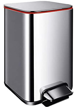 DEEDAV Cubo de Basura Bote De Basura De Metal De Acero Inoxidable Con Tapa, Botes De Basura Para Cocina, Baño, Baño, Oficina, Papelera Con Pedal para Cocina y Hogar