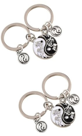 VALICLUD 2paare Yin Yang Schlüsselanhänger Aus Edelstahl Für Freundschaft Zu Hochzeiten Jubiläen Valentinstag Einzigartiger Im Chinesischen Kulturdesign Symbolisiert Verbundenheit