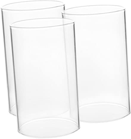 KONTONTY 3pezzi Coprivaso Per Candele in Vetro Trasparente Paralume Cilindrico Antivento Per Candele Da Tavolo Copertura Resistente Per Atmosfera Calda e Decorazione