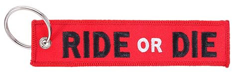 Porte-clés brodé, porte-clés en tissu - Ride or Die Bag Charm, porte-clés avec lettres double face | Ornement suspendu cool pour motos, ornement suspendu cool pour motos, scooters