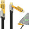 Fast Charging Cable Dual Head Type c Data USB Multi Charger Cable Fast Charging With USB C/USB A Ports for iPhone/iPad/Samsung