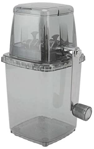 Trituradora de Hielo Portátil, 1,25 L, Manivela Manual, Máquina Picadora de Hielo Afeitado Manual para Uso Doméstico y Acampada Al Aire Libre (Negro transparente)